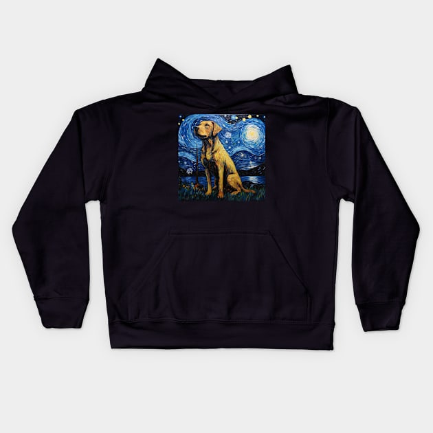 Chinook Waiting for a Train in Starry Night Kids Hoodie by NatashaCuteShop